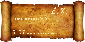 Lutz Kristóf névjegykártya
