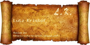 Lutz Kristóf névjegykártya